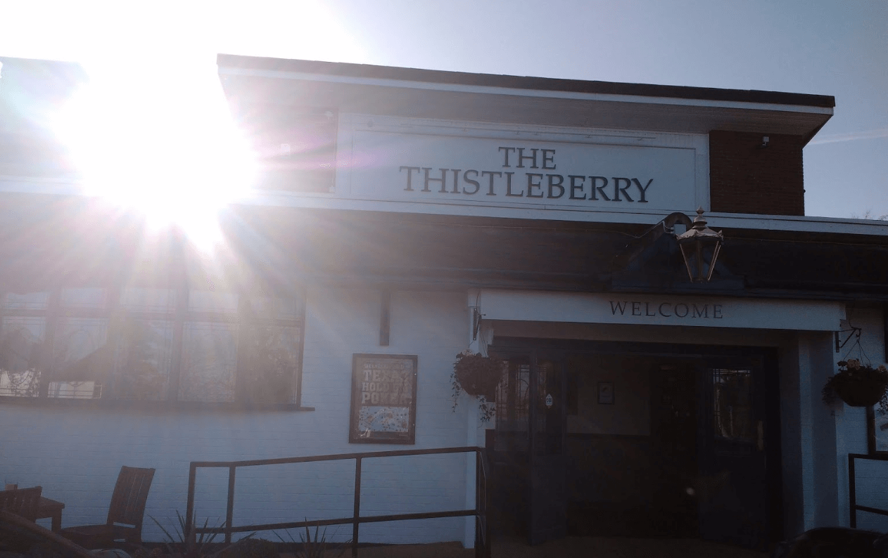 A photo of the exterior of the Thistleberry Pub in Newcastle under Lyme.