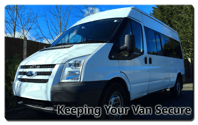 white ford transit van