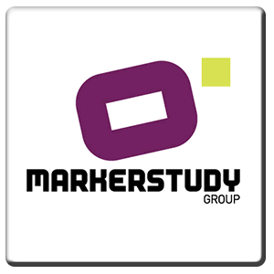 A square tile bearing the company logo of Markerstudy