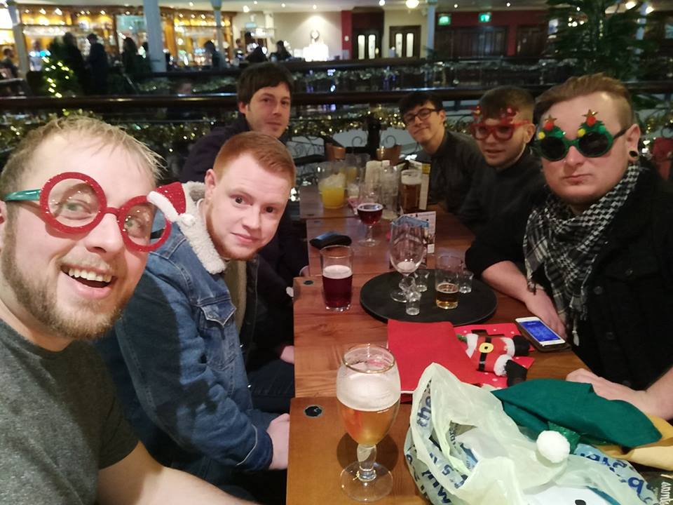 The staff of Connect at Wetherspoons celebrating Christmas.